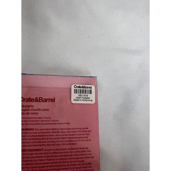 Crate & Barrel Red/Pink Heart Tea Light Candle Box of 6 new NIB! - Picture 4 of 5